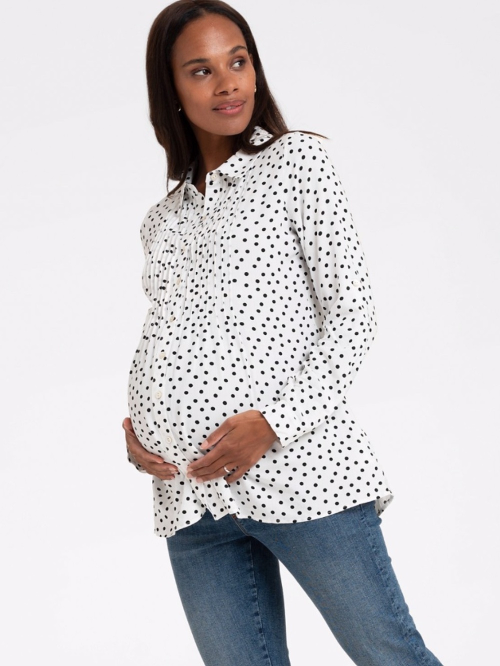 (35) NEW Seraphine Dotty Woven Maternity Top 6 - Picture 6 of 17